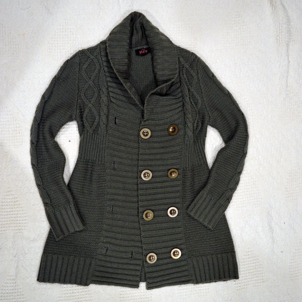 YDE double breasted cable knit cardigan